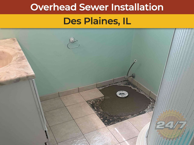 Overhead Sewer Installation in Des Plaines, IL