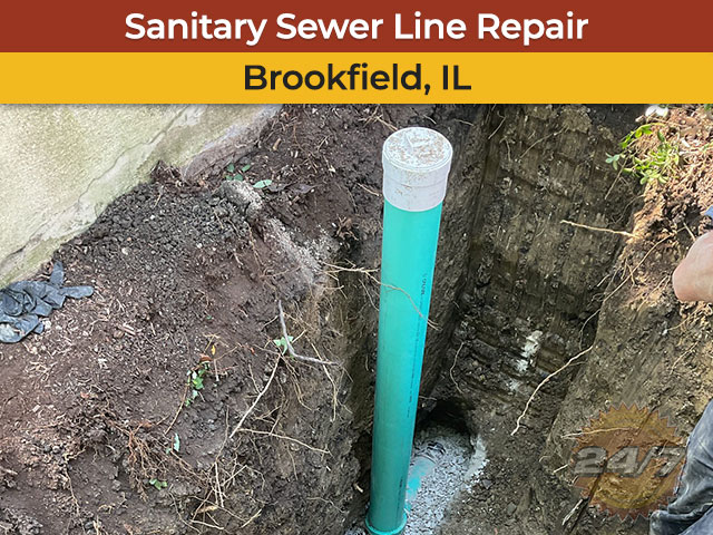 Sanitary Sewer Line Repair in Brookfield